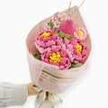 Crochet Peony Strawberry Daisy Bouquet