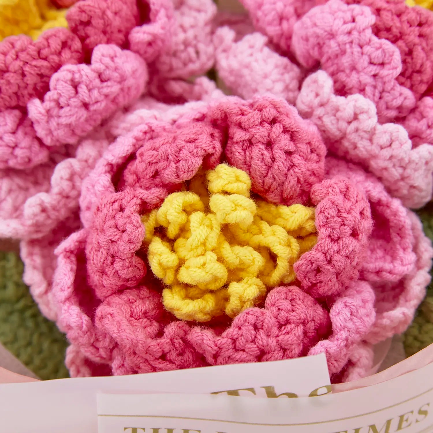 Crochet Peony Strawberry Daisy Bouquet