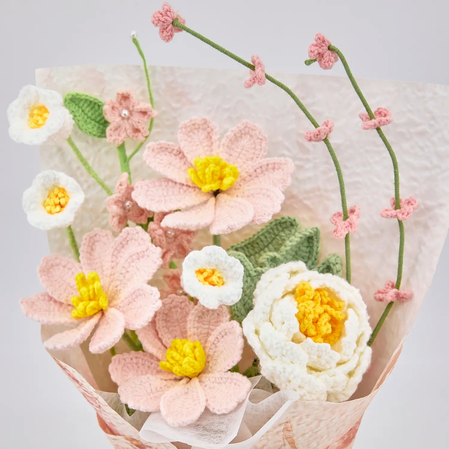 Crochet Peony Galsang Flower Bouquet
