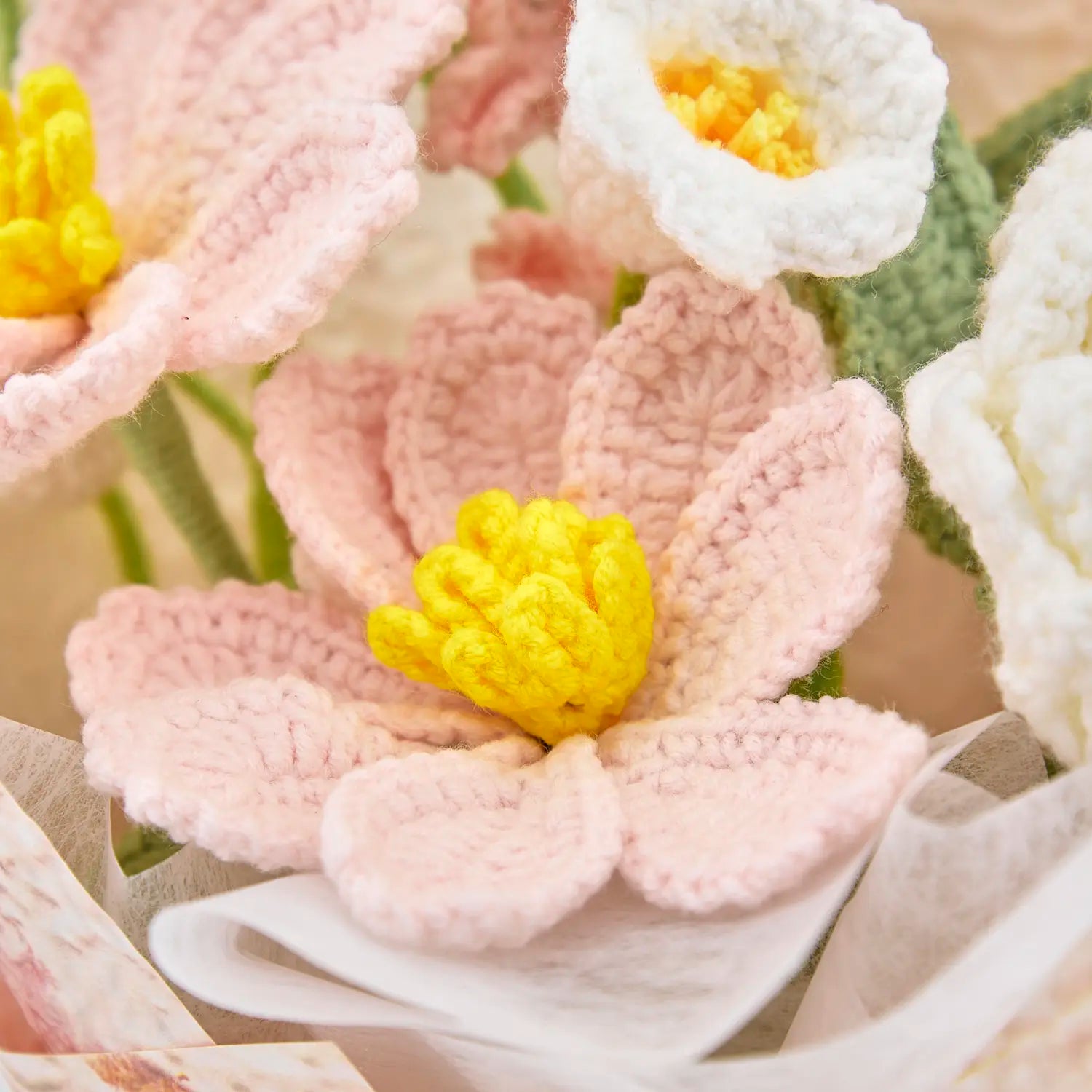 Crochet Peony Galsang Flower Bouquet