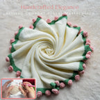 Cashmere Crochet Flower Bouquet Blanket-Pink Roses
