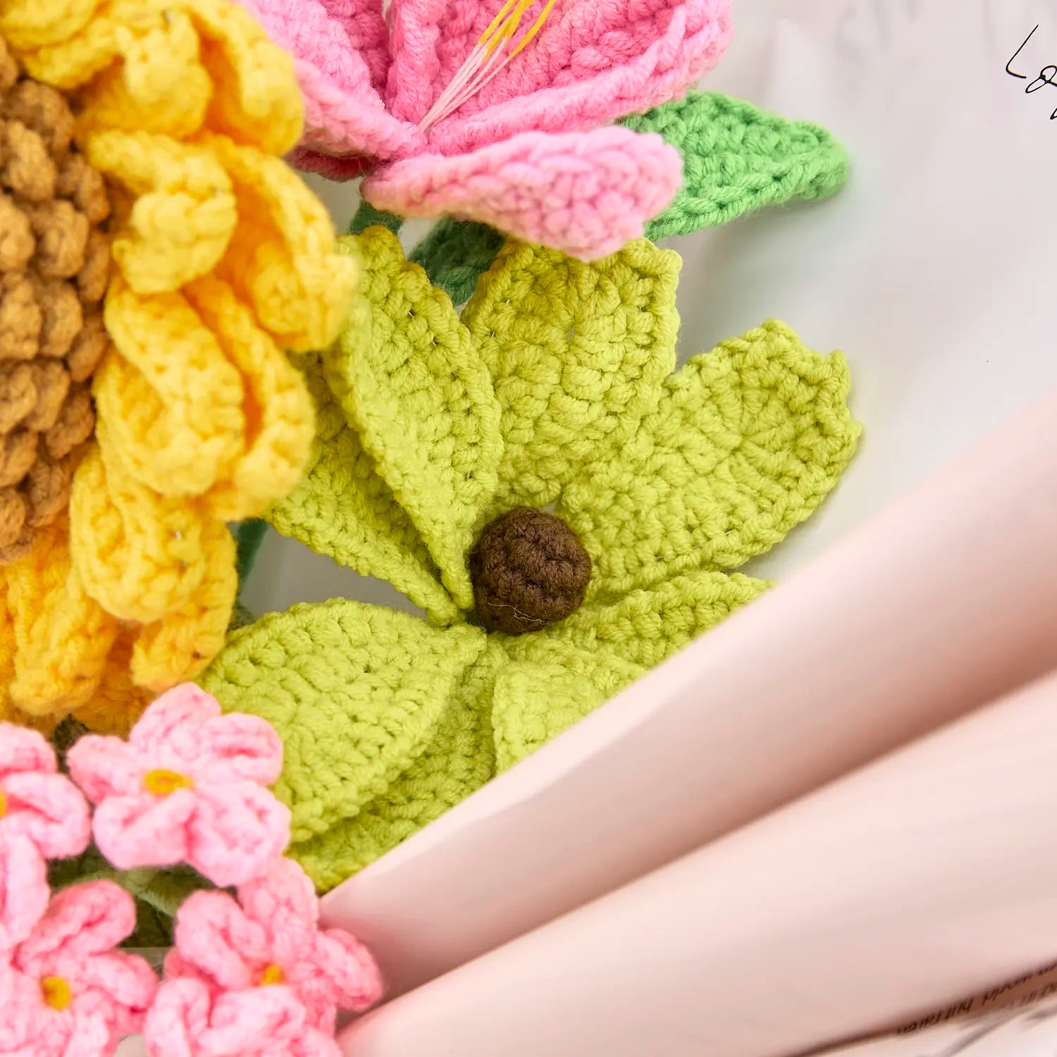 Crochet Big Sunflower Rose Tulip Daisy Bouquet