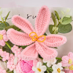 Pink Crochet Tulip Rose Bouquet
