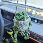 Crochet Hanging with Green Leaves