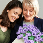 Cashmere Crochet Flower Bouquet Blanket-Purple Flowers