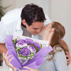 Crochet Purple Rose Bouquet