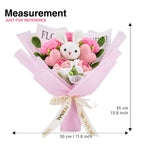 Crochet Bunny & Rose Flower Bouquet