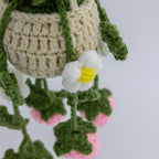 Crochet Hanging with Rose & Daisy Flowers