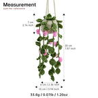 Long Crochet Hanging with Small Pink Flowers