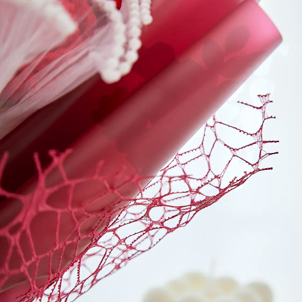 Red Crochet Rose Sunflower Bouquet