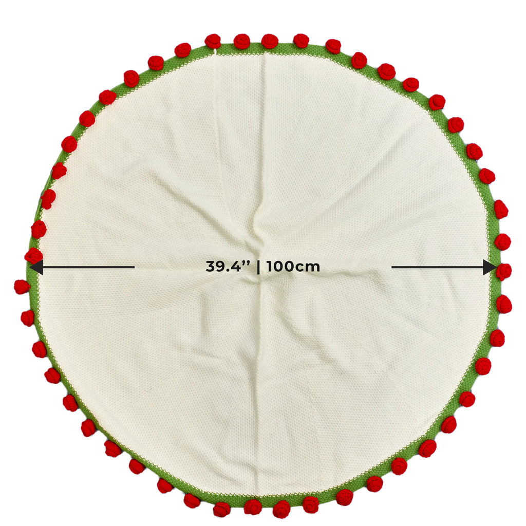 Cashmere Crochet Flower Bouquet Blanket-Red Roses