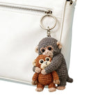 Viral Crochet Monkey Punch Keychain – Cute Handmade Plush Bag Charm & Backpack Pendant, Perfect Gift for Friends & Loved Ones