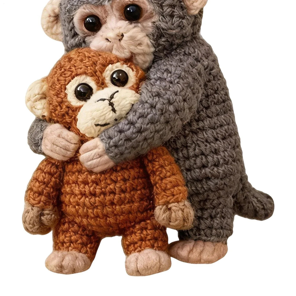 Viral Crochet Monkey Punch Keychain – Cute Handmade Plush Bag Charm & Backpack Pendant, Perfect Gift for Friends & Loved Ones