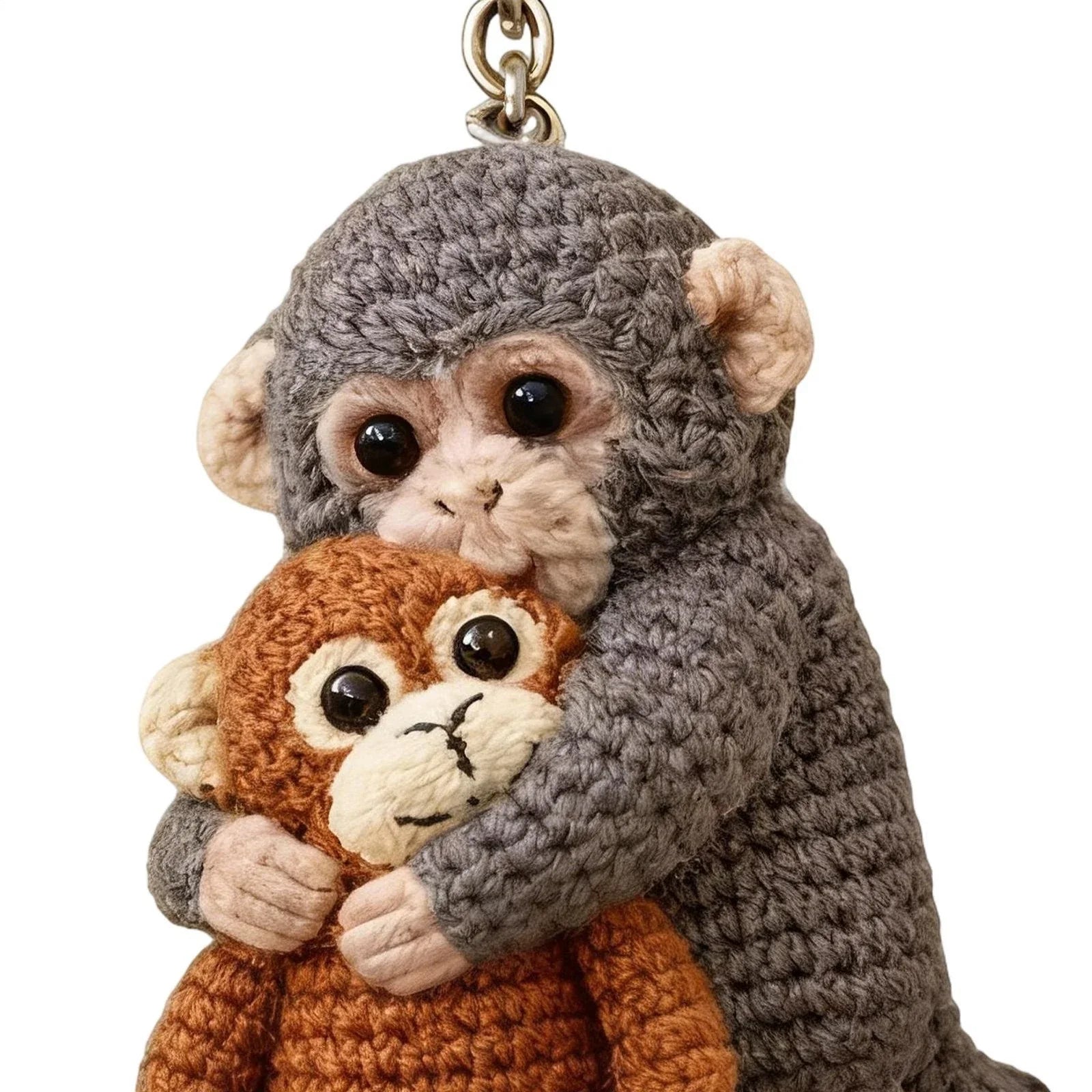Viral Crochet Monkey Punch Keychain – Cute Handmade Plush Bag Charm & Backpack Pendant, Perfect Gift for Friends & Loved Ones