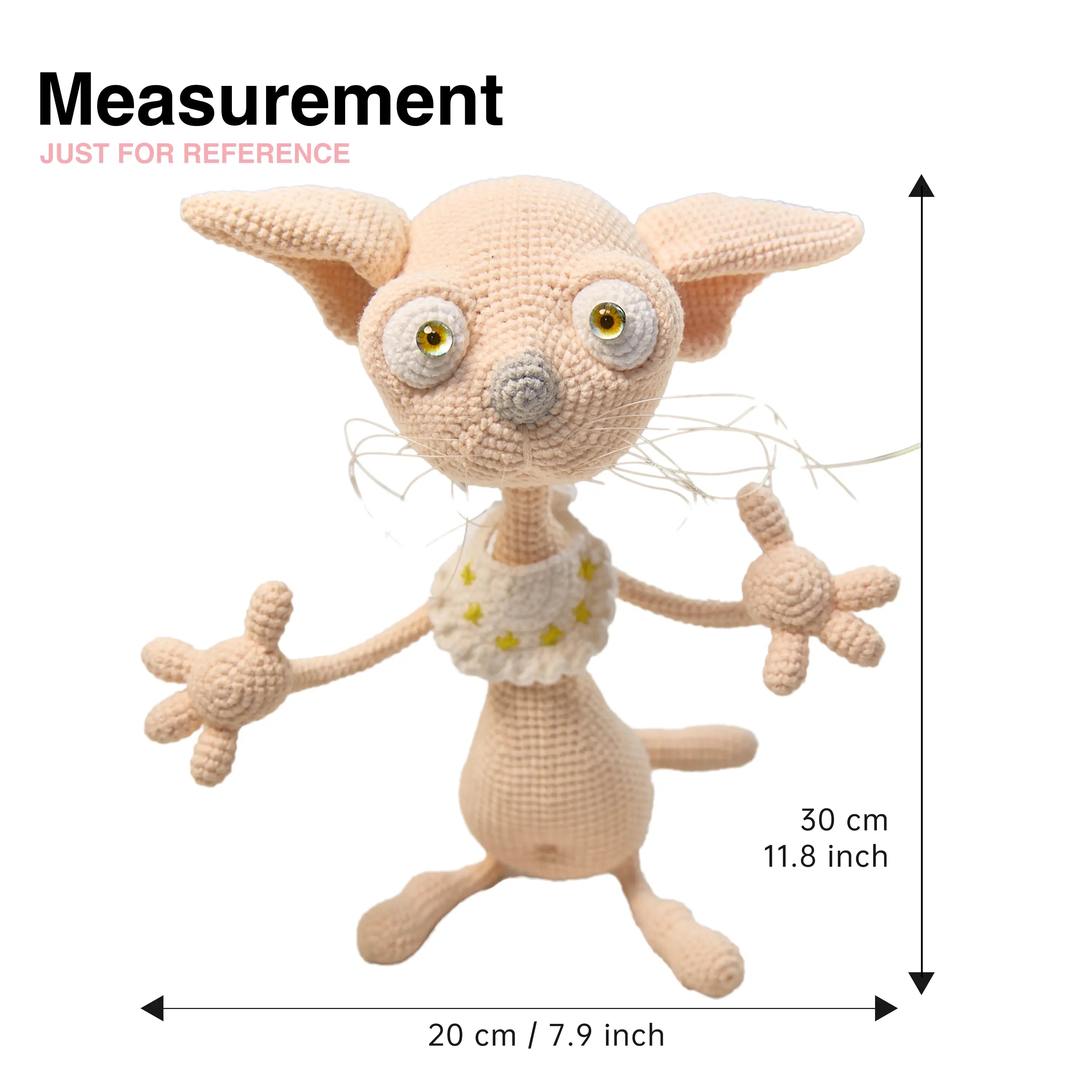 Handmade Poseable Wired Skeleton Sphynx Cat Doll