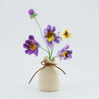 Crochet Flowers in Crochet Vase