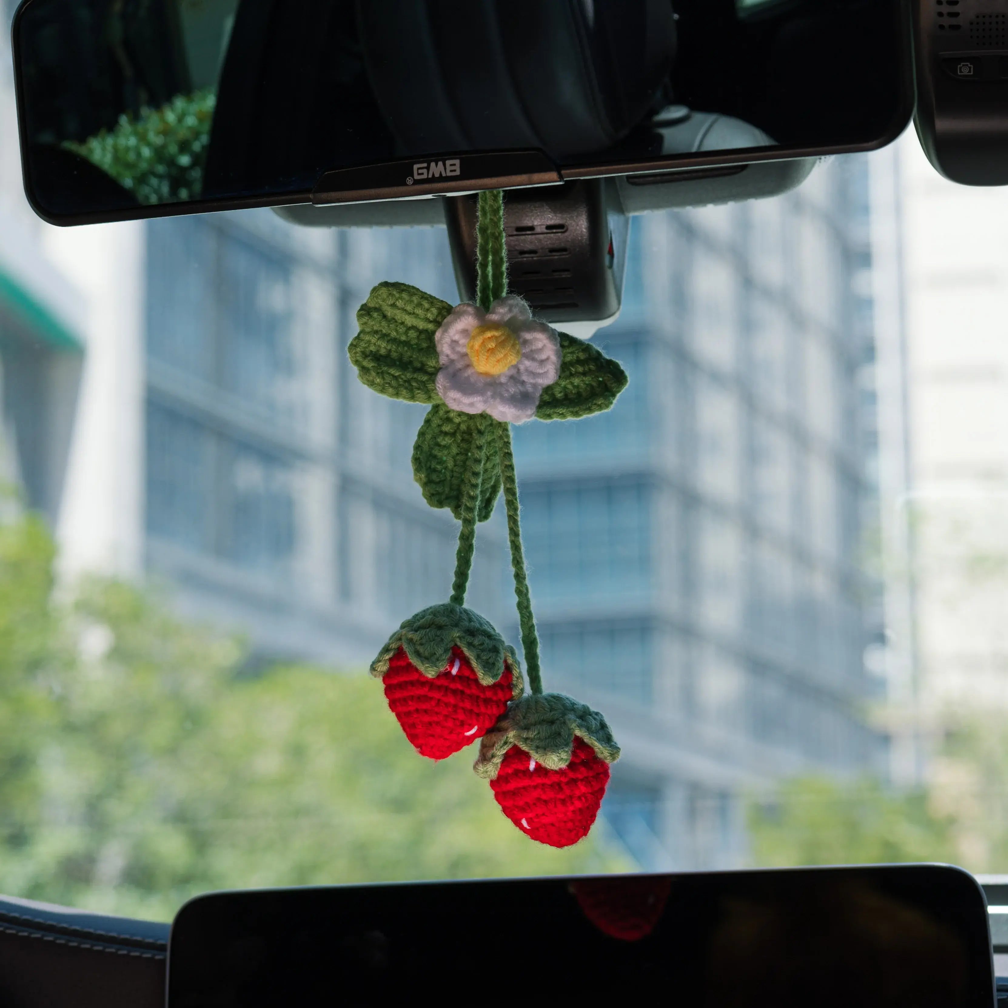 Crochet Hanging with Strawberry & Flower