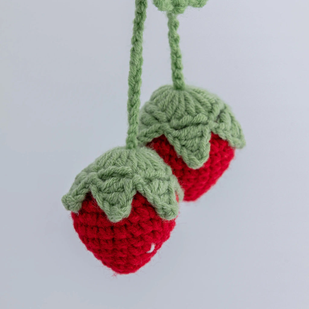 Crochet Hanging with Strawberry & Flower