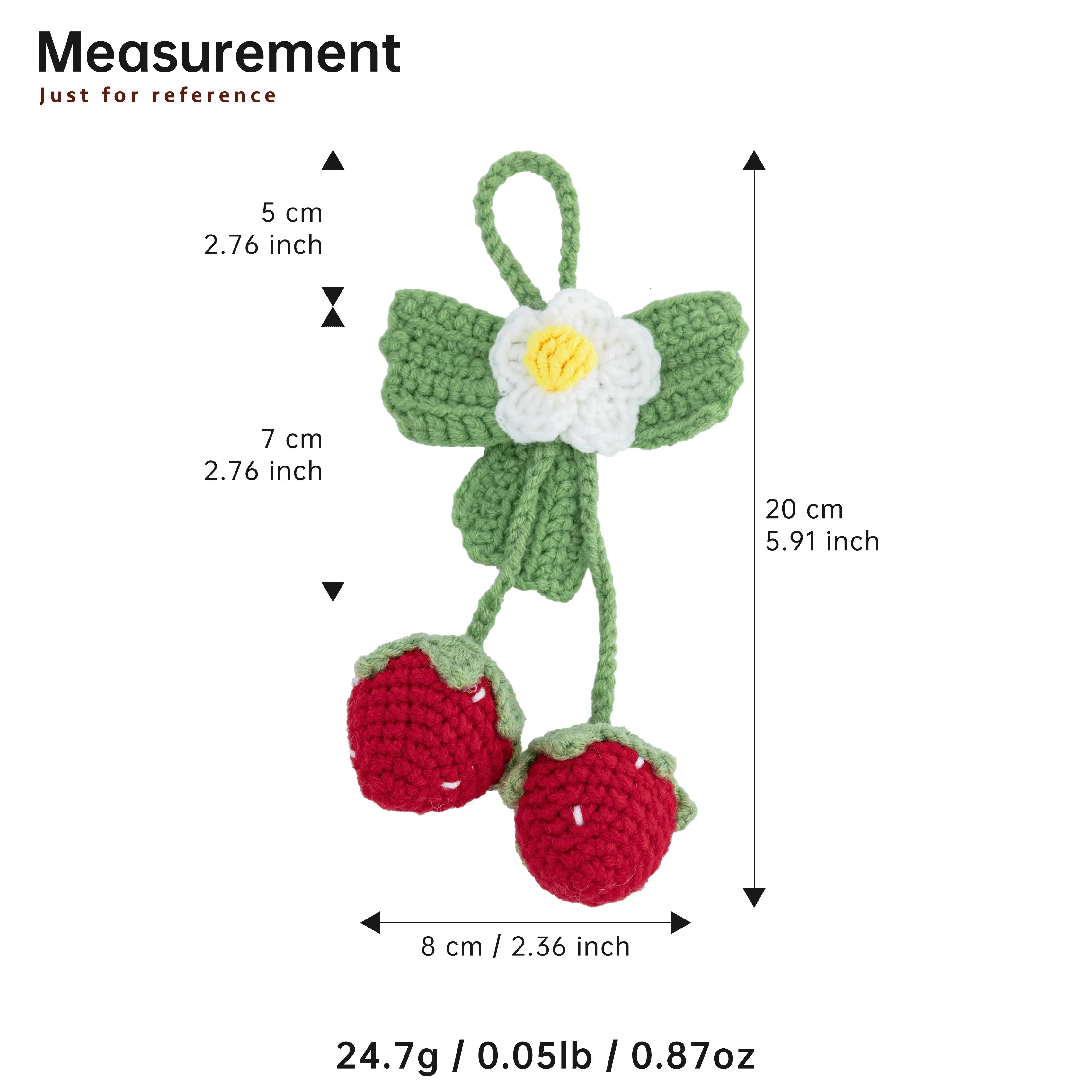 Crochet Hanging with Strawberry & Flower