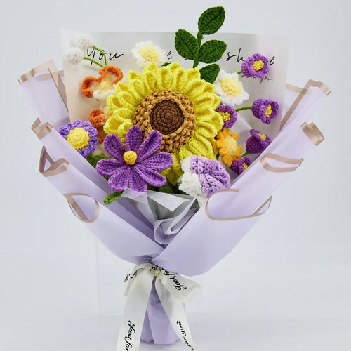 Crochet Big Sunflower Rose Daisy Galsang Flower Bouquet