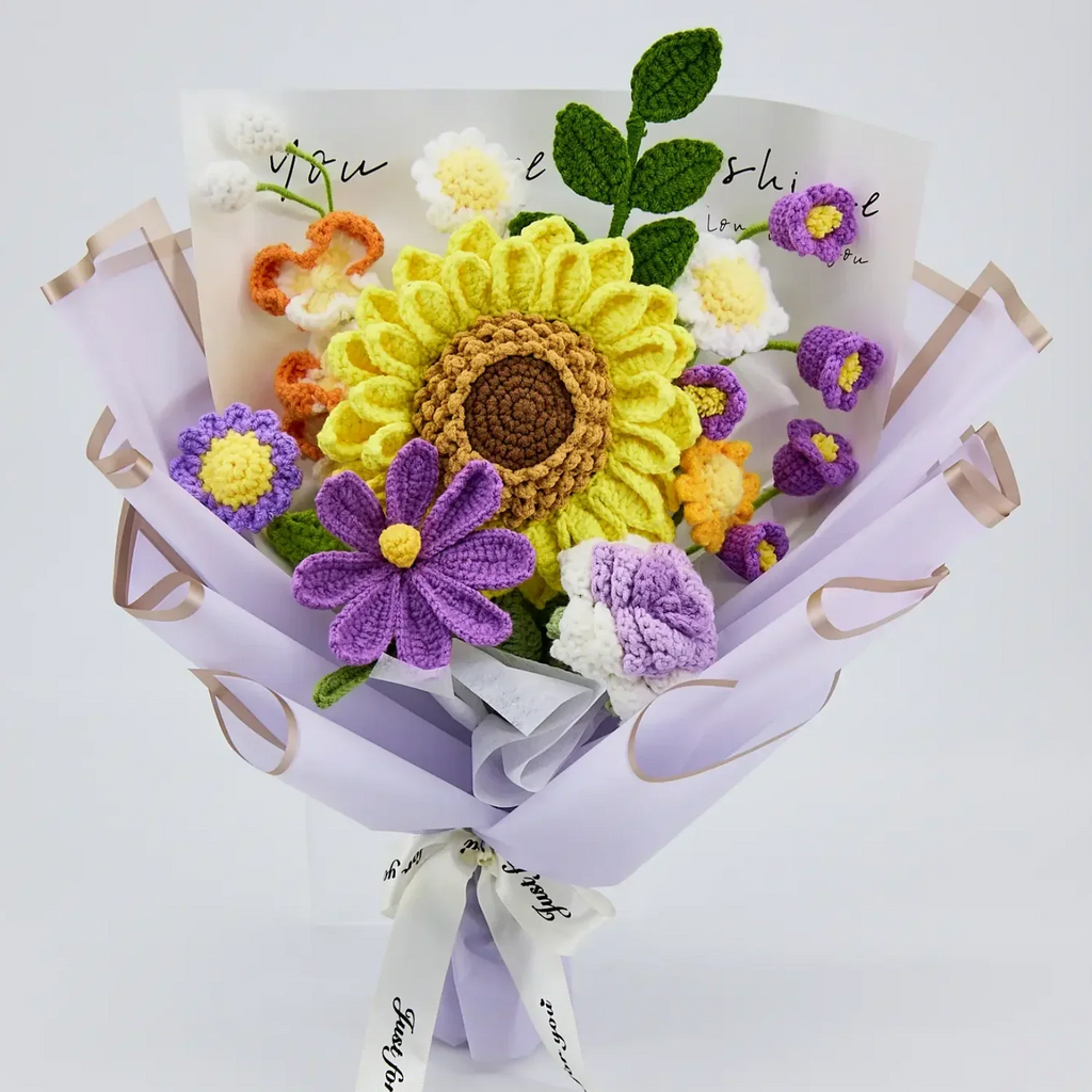 Crochet Big Sunflower Rose Daisy Galsang Flower Bouquet
