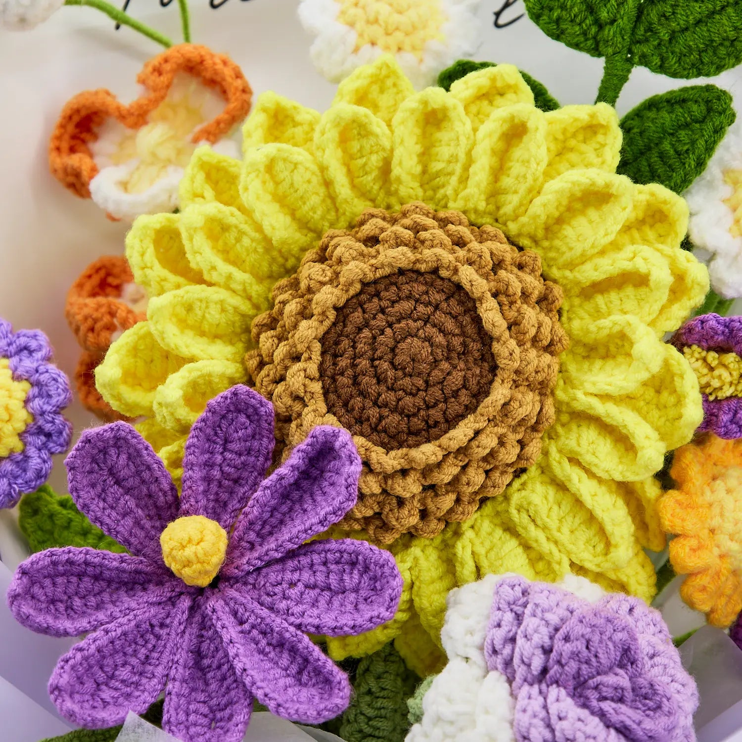 Crochet Big Sunflower Rose Daisy Galsang Flower Bouquet