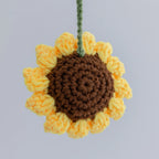 Crochet Sunflower Hanging with Leaves
