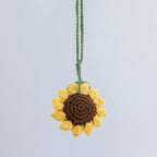 Crochet Sunflower Hanging with Leaves