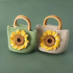 Crochet Sunflower Clutch Handbag