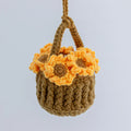 Crochet Sunflower Basket Hanging
