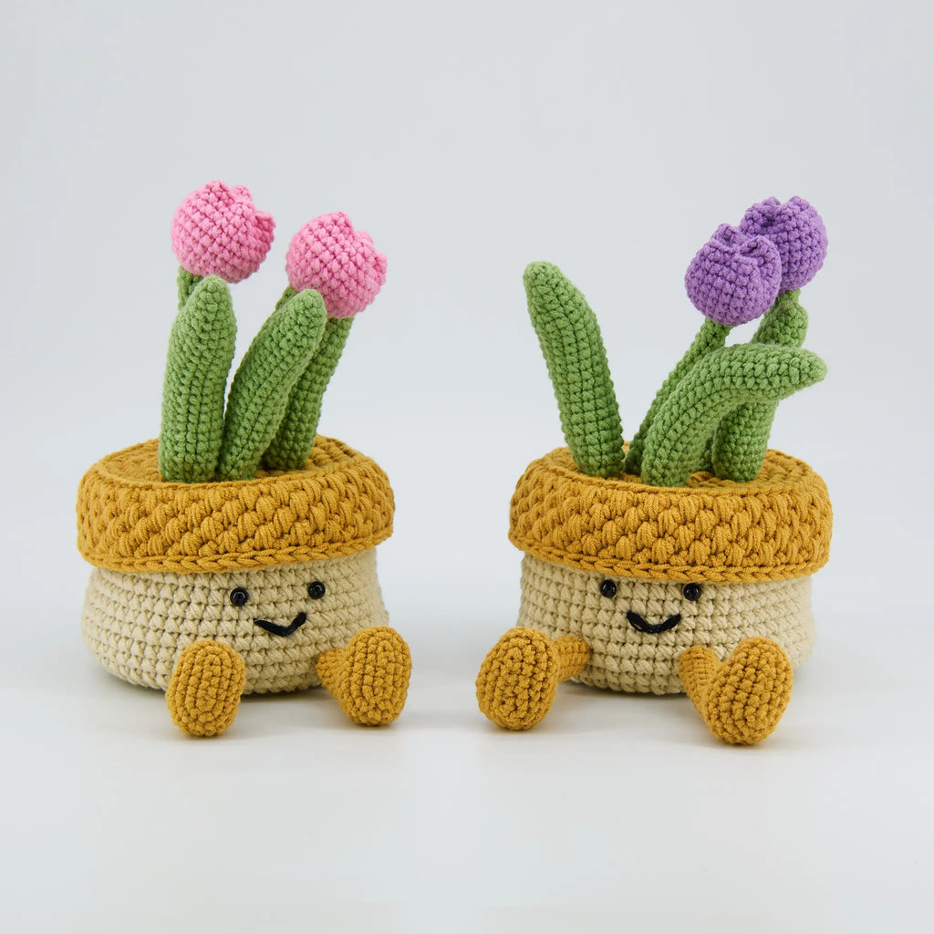 Crochet Tulip Flower Storage Box