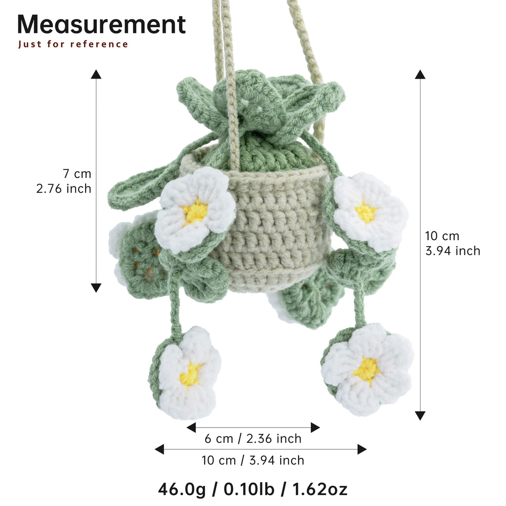 Hollowed-Out Crochet Hanging-Dark Green