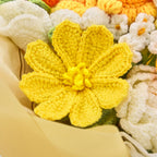 Crochet Sunflower & Bee Bouquet with Yellow Wrapping