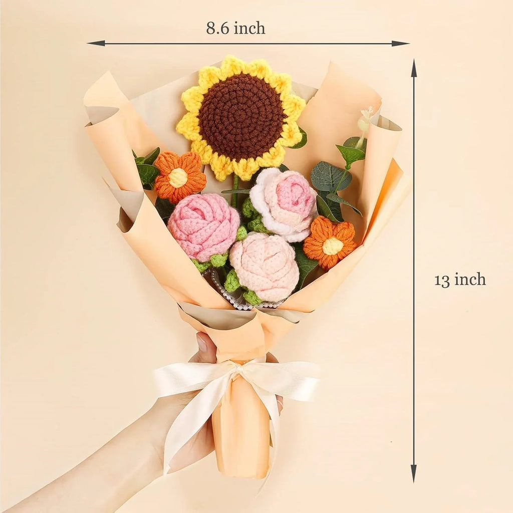 Crochet Sunflower Rose Daisy Bouquet