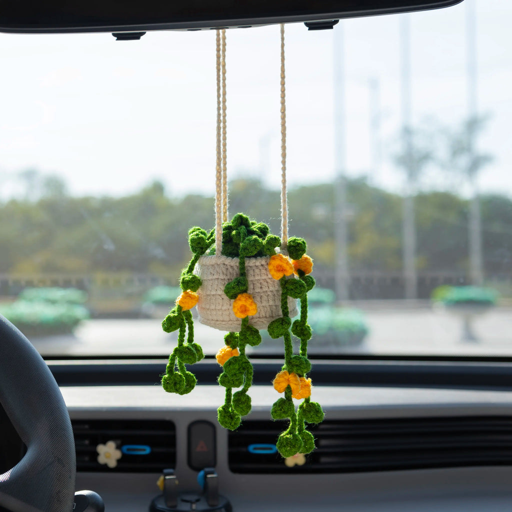 Crochet Hanging with Yellow Flowers