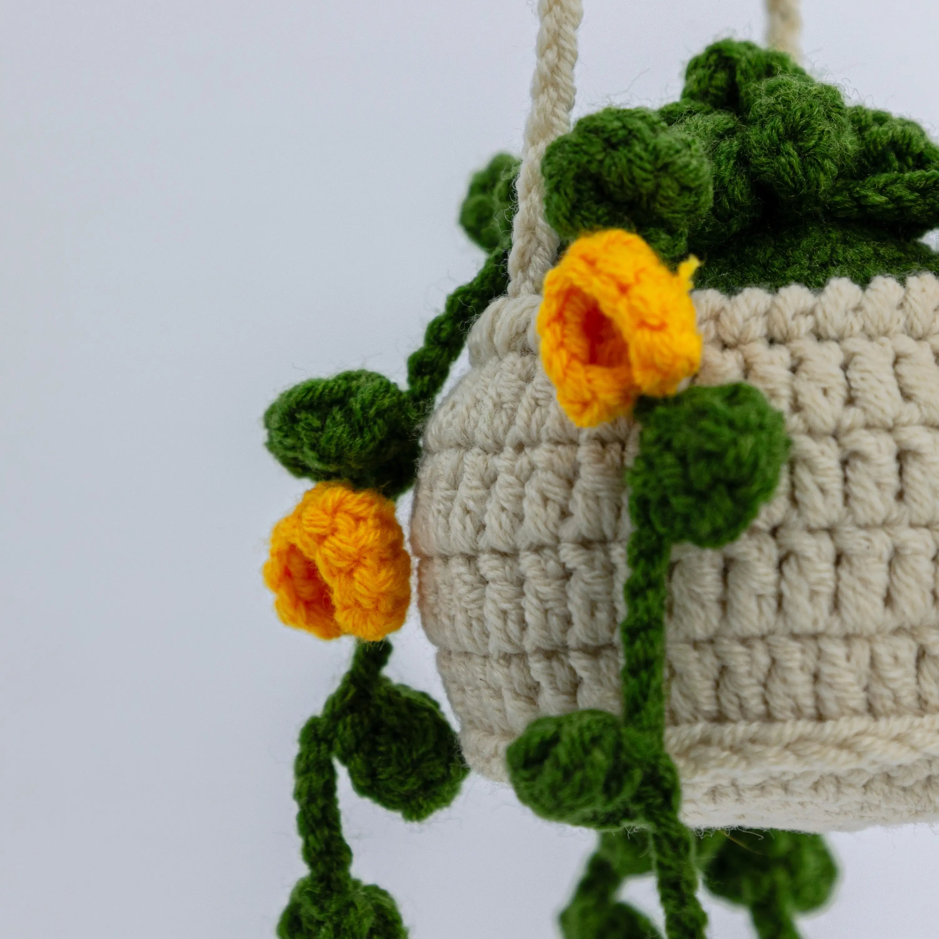 Crochet Hanging with Yellow Flowers