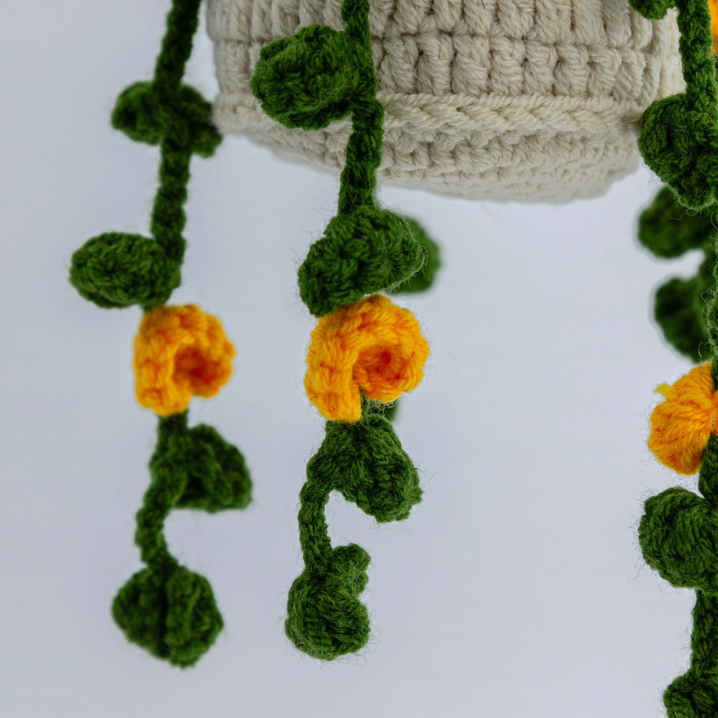 Crochet Hanging with Yellow Flowers