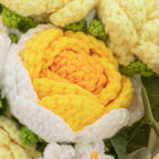 Crochet Yellow Rose Forget-Me-Not Bouquet