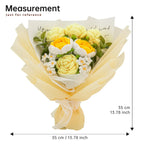 Crochet Yellow Rose Forget-Me-Not Bouquet